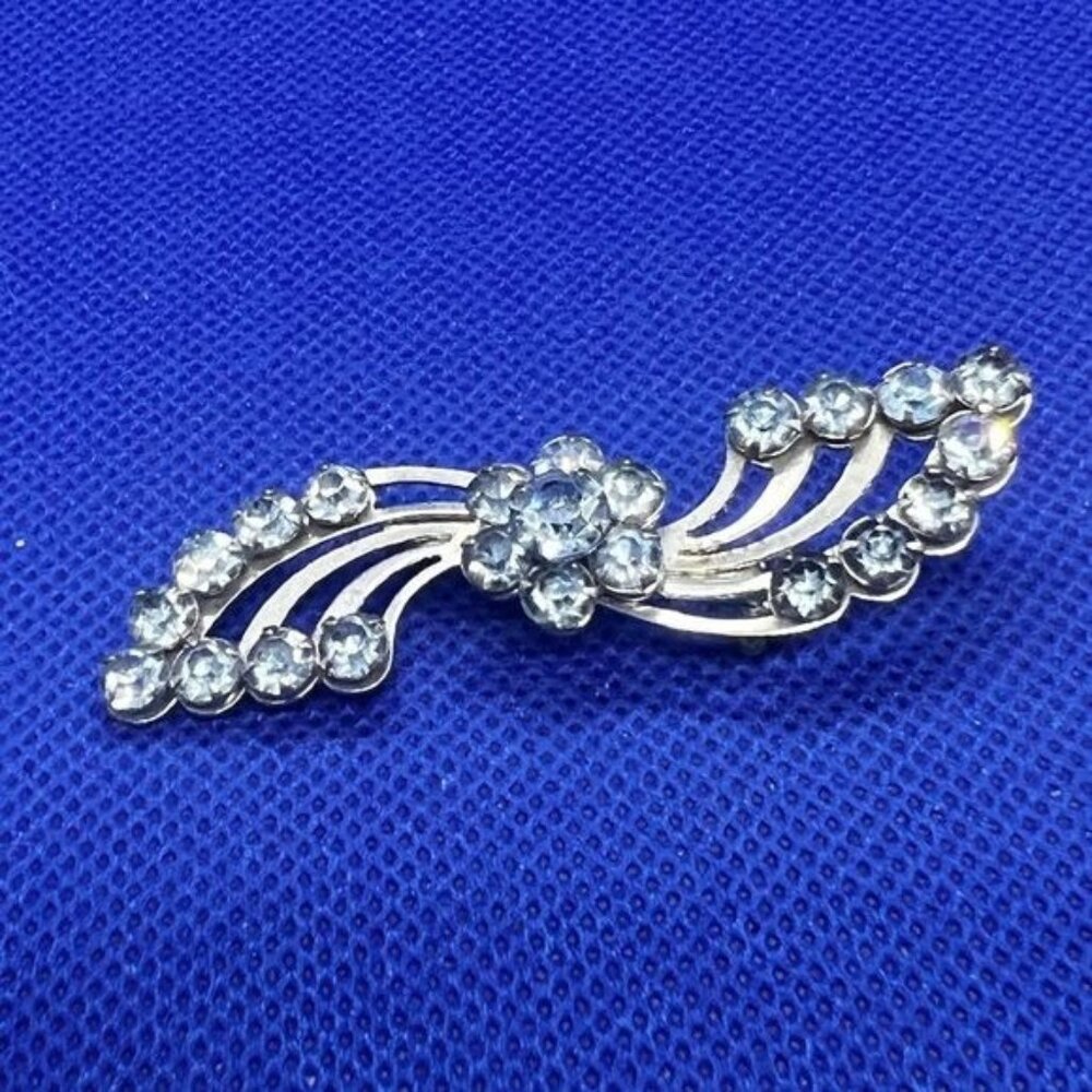 Vintage brooch blue stones, collectible, retro, art deco, lapel pin